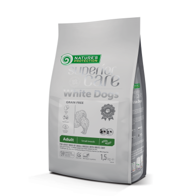 Nature's Protection Superior Care White Dogs Grain Free Insect Adult Small Breeds Сухий беззерновий корм для дорослих собак малих порід з протеїном комах, 1,5 кг