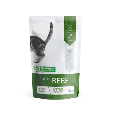 Nature's Protection Kitten Healthy Growth Beef Вологий корм для здорового росту кошенят з яловичиною, 100 г