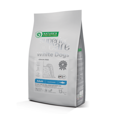 Nature's Protection Superior Care White Dogs Grain Free Herring Adult Small Сухий беззерновий корм для дорослих собак малих порід з оселедцем, 1,5 кг