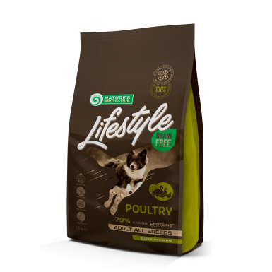 Nature's Protection Lifestyle Grain Free Poultry Adult All Breeds Сухий беззерновий корм для собак усіх порід з м'ясом птиці, 1,5 кг
