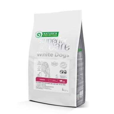Nature's Protection Superior Care White Dogs White Fish Junior All Sizes Сухий корм для юніорів усіх розмірів з білою рибою, 4 кг