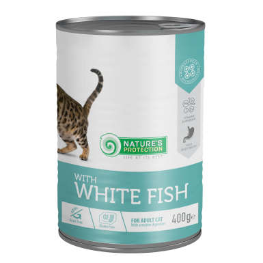 Nature's Protection Adult cats White Fish Вологий корм для котів з білою рибою, 400 г
