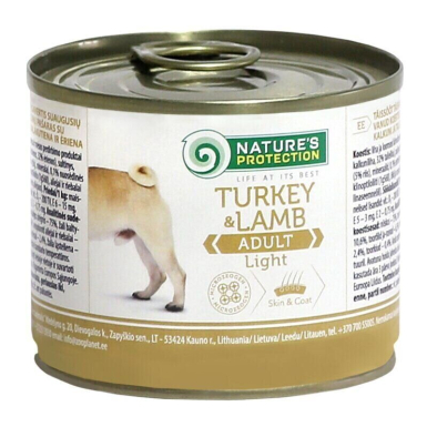 Nature's Protection Adult Light Turkey &amp; Lamb Вологий корм для собак схильних повноти з індичкою і ягням, 200 г