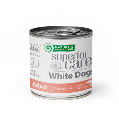 Nature's Protection Superior Care White Dogs Adult Soup Tuna &amp; Salmon Суп для собак з білим забарвленням з тунцем і лососем, 140 мл