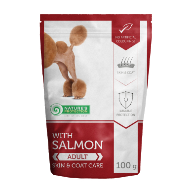 Nature's Protection Adult Skin&amp;Coat Salmon Вологий корм для собак для здорової шкіри та шерсті з лососем, 100 г
