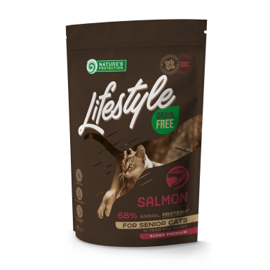 Nature's Protection Lifestyle Senior Salmon Сухий беззерновий корм для літніх котів з лососем, 400 г