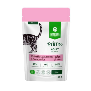 Nature's Protection Prime Urinary Adult Cats White Fish, Anchovies and Cranberries Вологий корм для котів для підтримки сечовидільної системи з білою рибою, анчоусами і журавлиною