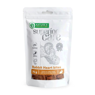 Nature's Protection Superior Care Rabbit Heart Bites Ласощі для собак серце кролика шматочками з куркою, 75 г