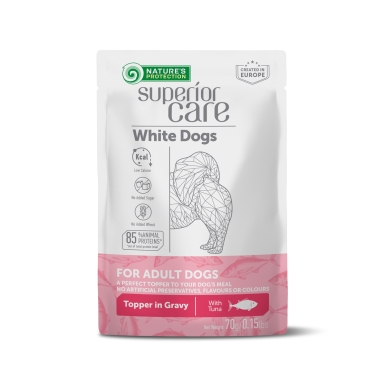 Nature's Protection Superior Care White Dogs Adult Tuna Додатковий вологий корм  для собак з білим забарвленням з тунцем, 70 г